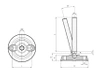Adjustable foot with mounting holes D-80mm M10 x 100mm