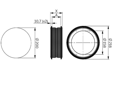 Kulatý revizní otvor 218 mm, A-30 mm