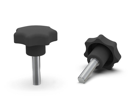 Sternknopf nach DIN 6336, mit Gewindestift, mit weichem Elastomer überzogen, D-52mm M8