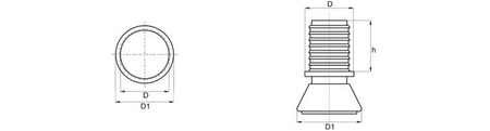 Stopka ślizgowa ruchoma z nakładką metalową do profili okrągłych D-22mm D1-25mm 1,5mm-2,0mm