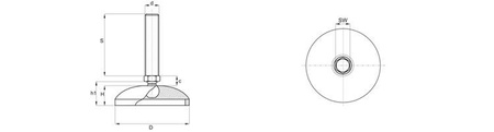 Stopka ruchoma D-120mm M16 x 80mm