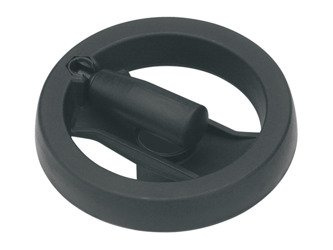 Handrad mit klappbarem Drehgriff D-159mm d1H7-14mm, Schlüssel 5H8