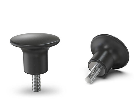 Mushroom-shaped handle with threaded pin D-22mm M5 x 10mm