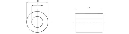 Brass spacer bushing D-6mm d-3.2mm h-5mm