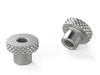 Knurled steel knob with a threaded through hole D-29mm M8, zinc-plated surface