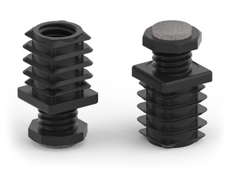 Adjustable foot for square profiles with felt A-40mm B-40mm d1-M22 L-30mm 1,5mm-2,0mm