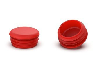 Kappe für runde Profile D-34mm, 1,0mm-2,5mm, RAL3020 (kubanisches Rot)