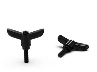 Flügelmutter aus Zinklegierung, mit Gewindestift, einstellbar D-50mm M6x20.