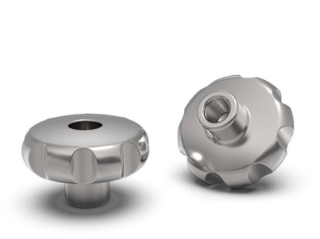 Sternknopf aus Edelstahl, mit durchgehender Gewindebuchse D-40; H-30,5; M8