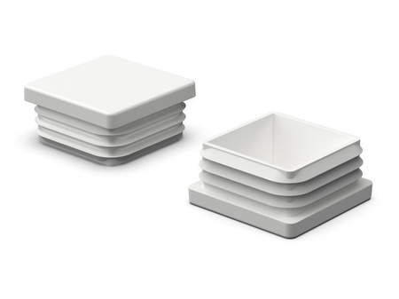 Endkappe für quadratische Profile A-20mm B-20mm, 1,0mm-2,5mm, RAL9007 (graualuminium)