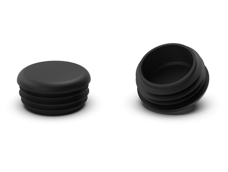 End cap for round profiles D-16mm, 1.0mm-2.5mm, black color