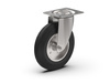 Swivel caster set, mounting plate, roller bearing, rubber wheel D-160mm a-25mm