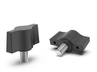 Pokrętło motylkowe z trzpieniem gwintowanym D-36,5mm M6 x 30mm