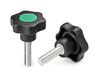 Star knob with threaded stem D-40mm M10 x 40mm