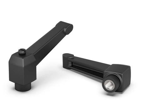 Adjustable lever ANGLE-90° with threaded bushing R- 85mm M12