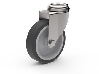Radsatz, schwenkbar, Montageöffnung, Gleitlager, Rad TPA D-100mm a-27mm