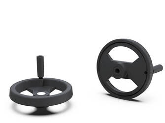 Manual wheel with a fixed rotating handle D-160mm d1H7-20mm