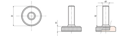 Stopka stała radełkowana D-60mm M10 x 30mm