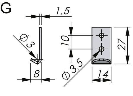 Hák s otvory, Typ G, ocel zinkovaná