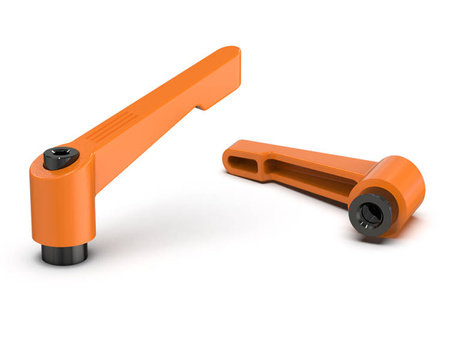 Verstellbarer Hebel aus Zinklegierung mit Gewindebuchse R-65mm M8, RAL2004 (orange)