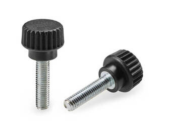 Knurled knob with threaded stem D-15mm M6 x 20mm