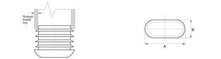 Krytka pro oválné profily A-30mm B-15mm, 1,0mm-2,5mm, barva bílá