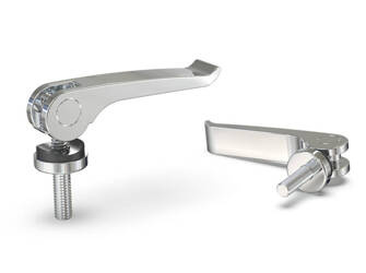 Exzenterhebel mit Zapfen R-63mm M6 x 50mm, silber