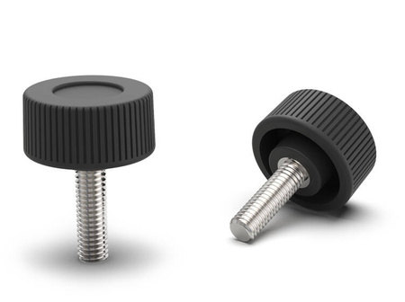 Knurled knob with threaded pin D-25mm M5 x 12mm