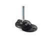 Adjustable foot with mounting holes D-80mm M12 x 100mm R-12.5mm, non-slip