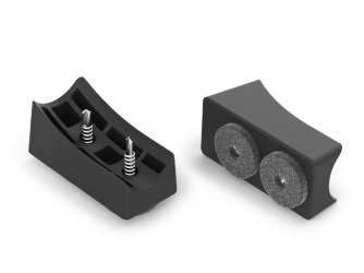 Korpus ślizgu D-25mm L-55mm 2,0mm-2,5mm, filc, wmontowane blachowkręty