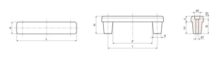 Uchwyt mostkowy z otworami przelotowymi L-125mm I-100mm d1-5,5mm