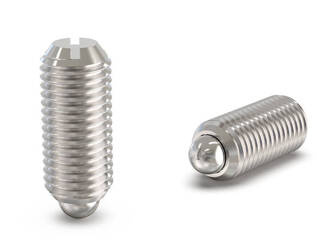 Zatrzask gwintowany z trzpieniem i nacięciem na śrubokręt o dużej sile docisku H-30mm, d1-M20, INOX