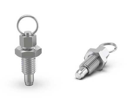 Feststellstift D-14mm d-M6 d1-4mm mit Edelstahlbolzen und Abziehring