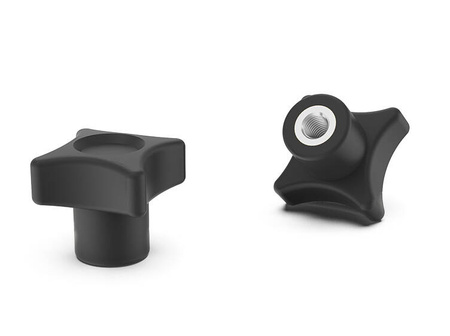 Hvězdicový knoflík s závitovou vložkou D-25mm, H-16mm, M5, DIN6336