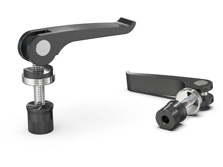 Dźwignia mimośrodowa z nakrętką R-63mm M6 x 20mm, czarna