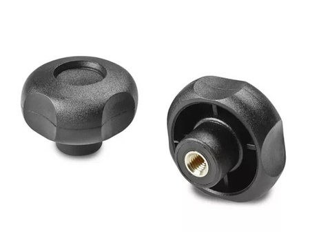 Hvězdicový knoflík s závitovou pouzdrem D-21mm M6