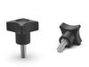 Cross knob with threaded stud D-32mm M8 x 30mm