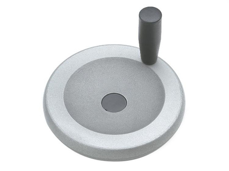 Aluminium-Handrad voll mit fester Drehgriff D-200mm D16, vernickelte Oberfläche
