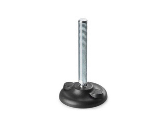 Verstellbarer Fuß mit Montagebohrungen D-80mm M16 x 130mm R-12,5mm