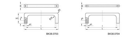 Držadlo pro šuplík a aparaturu hliníkové L-192mm, I-180mm, M5, přírodně anodizované