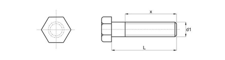 Šroub s šestihrannou hlavou M4 x 60mm, délka závitu - 30mm, DIN 34810 (DIN931)