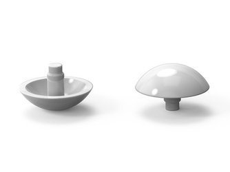 Decorative cap for rivets D-13mm d-3mm S-4mm, white