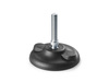 Swivel foot with mounting holes, R12.5 D-80mm M10