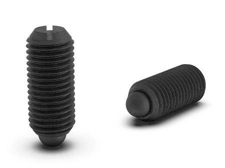 Zatrzask gwintowany z trzpieniem i nacięciem na śrubokręt H-12mm, d1-M5
