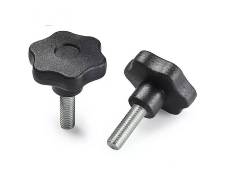 Hvězdicový knoflík s závitovým hřídelem D-40mm M8 x 30mm, INOX