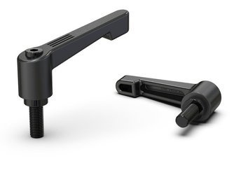 Einstellbarer Hebel aus Zinklegierung mit Gewindestift R-65mm M10 x 60mm, schlankes Design.