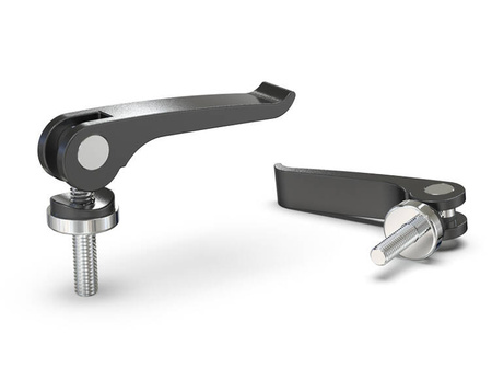 Exzenterhebel mit Zapfen R-63mm M6 x 16mm, schwarz