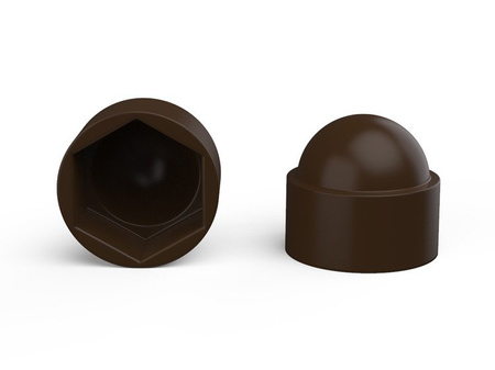 Schutzkappe M6 SW-10 für Sechskantschrauben und -muttern, RAL8014 (braun, irchfarben)