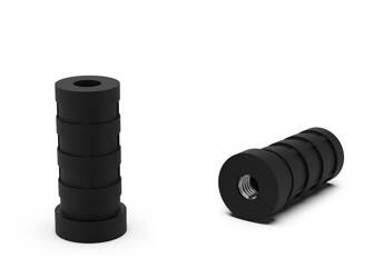 Cap with an integrated nut for round profiles D-35mm d1-M8 1.5mm-2.0mm