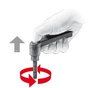Nastavitelná páka s navláknutým čepem R-42mm M6 x 15mm, zesílená verze, slim design, RAL9005 (hluboká černá), INOX